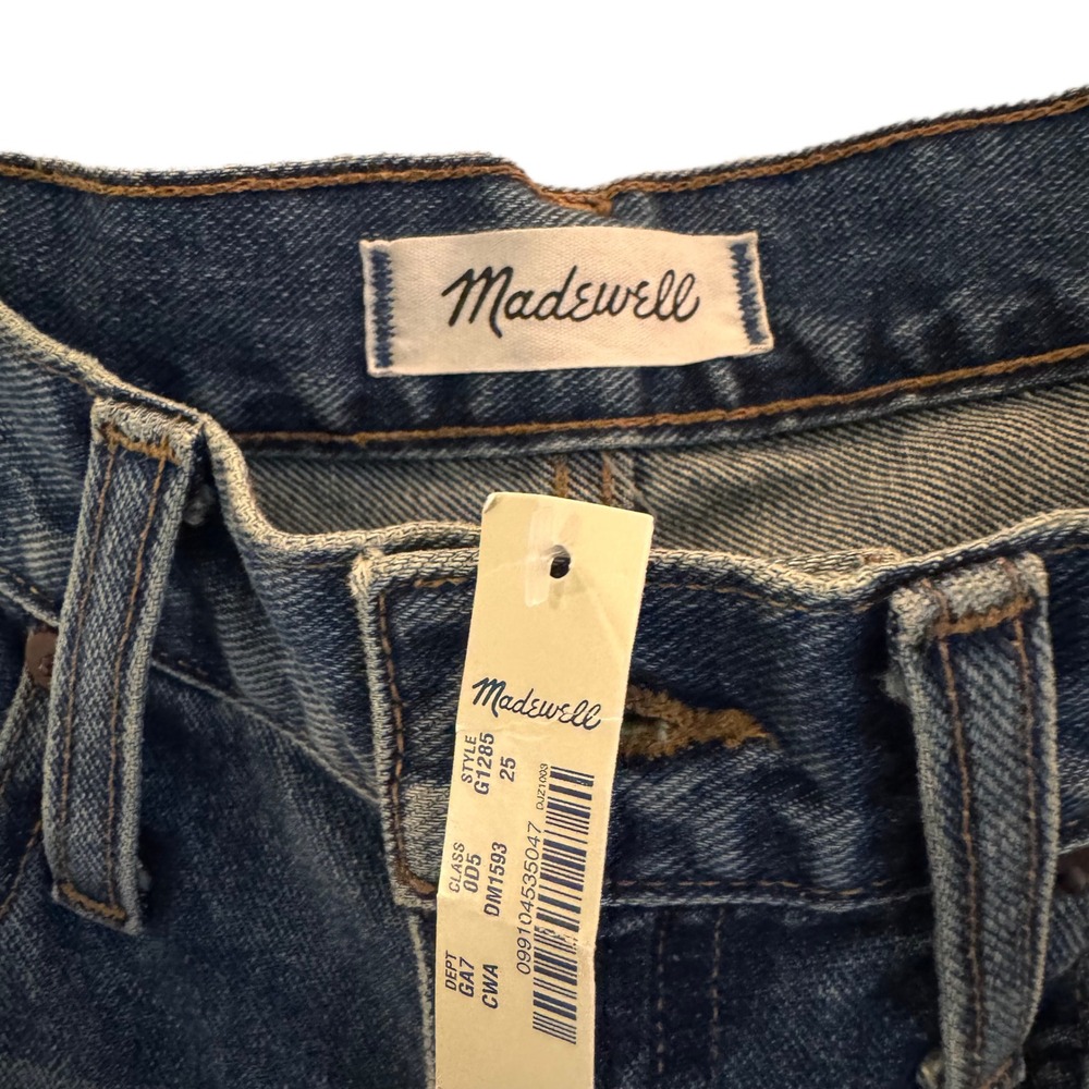 Madewell Retro Crop Bootcut Jeans Women's Size 25 Dark Wash Denim Raw Hem NWT - Picture 2 of 6